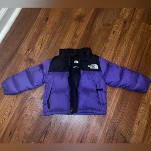 Toddlers northface 2t purple and black used bubble coat
